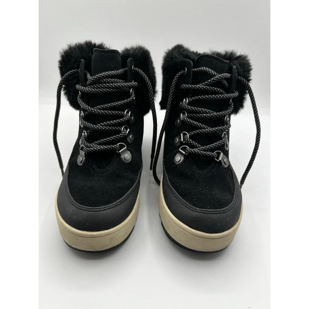 Koolaburra by Ugg Tynlee Boots Women Size 5 Black Suede Ankle Snow‎